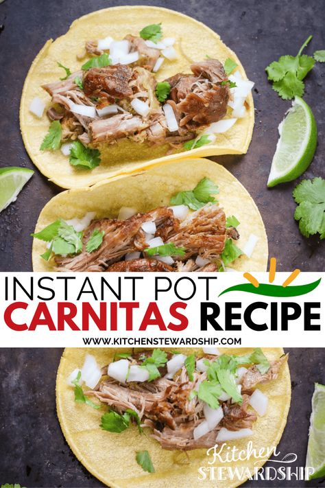 Instant Pot Carnitas is a mouthwatering Mexican dish. It is easy to make, inexpensive and flavorful! Pork Tenderloin Carnitas, Frozen Pork Tenderloin, Instant Pot Carnitas Recipe, Tacos Instant Pot, Instant Pot Pork Carnitas, Instant Pot Carnitas, Real Food Dinner, Carnitas Tacos, Carnitas Recipe