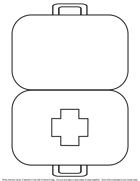 Doctor+Bag+Craft+Template Doctor Bag Craft, Doctor Craft, Community Helpers Preschool Crafts, Community Helpers Crafts, Community Helpers Preschool Activities, Community Helpers Theme, Community Helpers Preschool, Community Workers, Doctors Bag