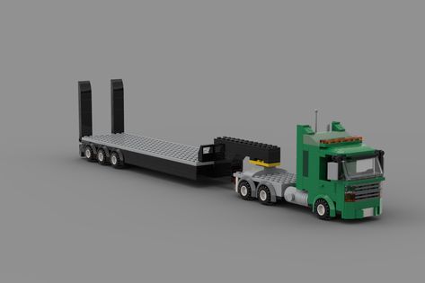 low boy truck the low boy trailer is completely new design based a few models I have seen around my home city.  that's all I can think of for this Lego Semi Truck, Lego City Truck, Lego Truck, Home City, Building Instructions, Lego Cars, Lego Group, Lego Design, Lego Parts