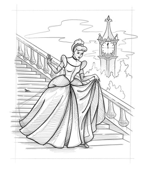 I need everyone’s opinion. I’ve drawn a Cinderella sketch to make into a print. I’ve done a few different variations and I’d like to see… | Instagram Sketch Of Cinderella, Cinderella Drawing Sketches, Drawing Ideas Easy Colorful, Cinderella Drawing Easy, Dreamy Sketches, Drawing Cinderella, Cinderella Sketch, Cinderella Drawing, Cinderella Art