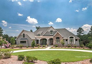 Plan #1239-The Birchwood | by Donald Gardner French Country House Plans, House Plans One Story, Craftsman Style Homes, Design Blogs, Craftsman Style House Plans, Craftsman House Plan, Ranch House Plans, Craftsman House Plans, Front Elevation