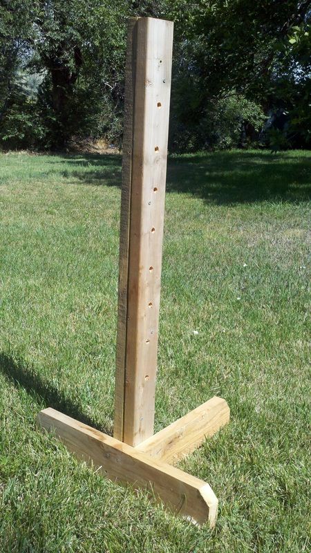 Jump Standard Homemade Horse Jumps Easy, Diy Jumps, Jump Standards, Horse Obstacles, Equestrian Clothes, Jump Wings, Cross Country Jumps, Horse Jumps, Diy Horse