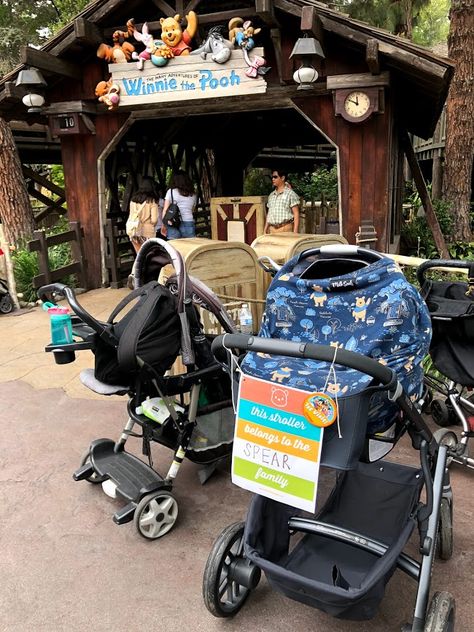 Strollers At Disneyland, Decorating Stroller For Disney, Family Outfits For Disneyland, Stroller Lights For Disney, Decorate Stroller For Disney, Disneyland Stroller Sign, Stroller Signs For Disney, Disney Stroller Sign Free Printable, Stroller Hacks For Disney