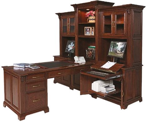 T Shape Desk, Resolute Desk, T Desk, Partner Desk, Amish Home, Two Person Desk, Solid Wood Office Desk, Cherry Wood Furniture, Amish House