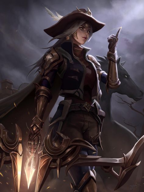 ArtStation - High Noon Ashe Fanart, Jefrey Yonathan High Noon Ashe, Ashe Fanart, Kda League Of Legends, League Of Legends Wallpaper, League Of Legends Art, Ashe League Of Legends, Zed League Of Legends, Champions League Of Legends, Lol Champions