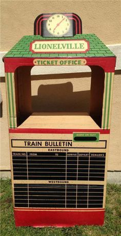 Ticket Booth/ Ticket Office Train Ticket Booth Diy, Ticket Booth Diy, Train Ticket Booth, Train Theme Birthday Party, Booth Diy, Polar Express Party, Train Kit, Train Decor, Ticket Booth