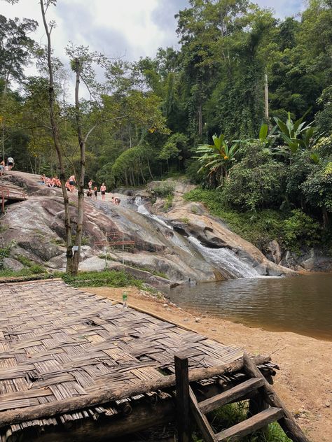 This natural sticky waterfall is called Mo Pang in Pai. Its a great place to go for a dip or a slide if you dare🤪 #waterfall #pai #thailand #nature #country Pai Thailand, Gap Year, Southeast Asia, Backpacking, Great Places, Thailand, Places To Go, Travel