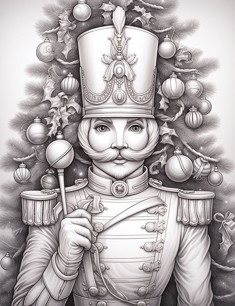 free coloring page of Nutcracker coloring sheets – Bujo Art Adult Christmas Coloring Pages, Santa Coloring, Bujo Art, Santa Coloring Pages, Adult Coloring Book Pages, The Nutcracker, Christmas Coloring, Colouring Techniques, Coloring Pages To Print