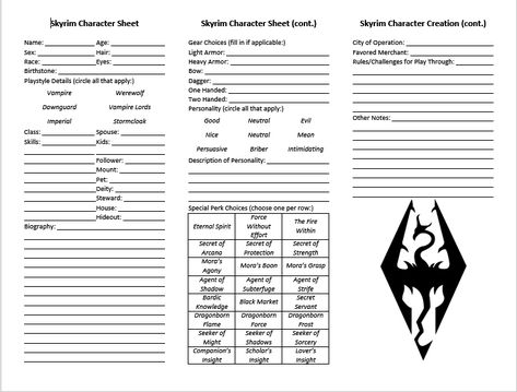 Character Creation Sheet and Other Minor Resources at Skyrim Special Edition Nexus - Mods and Community Skyrim Character Creation, Skyrim Drawing, Character Creation Sheet, Skyrim Tips And Tricks, Skyrim Special Edition Mods, Oc Template, Character Reference Sheet, Skyrim Mods, Character Template