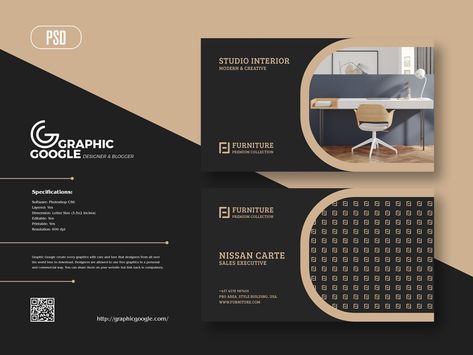 Furniture Business Card, Business Card Dimensions, Gold Foil Business Cards, Cafe Logo Design, Examples Of Business Cards, Furniture Business, Foil Business Cards, Card Design Template, Poster Design Layout