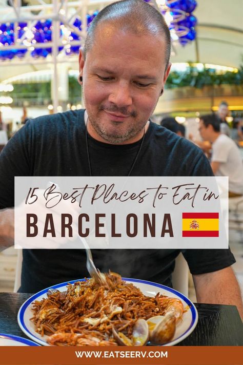 Wondering where to eat in Barcelona. This Barcelona food guide shares the 15 best restaurants in Barcelona right now. It has every thing from casual dining, tapas bars, and Michelin rated fine dining restaurants. No matter your budget or your preferences this guide is your go to resource for the best places to eat in Barcelona. What To Eat In Barcelona Spain, Best Tapas In Barcelona, Barcelona Eating Guide, Where To Eat In Barcelona Spain, What To Eat In Barcelona, Best Places To Eat In Barcelona, Places To Eat In Barcelona, Dinner In Barcelona, Barcelona Best Restaurants