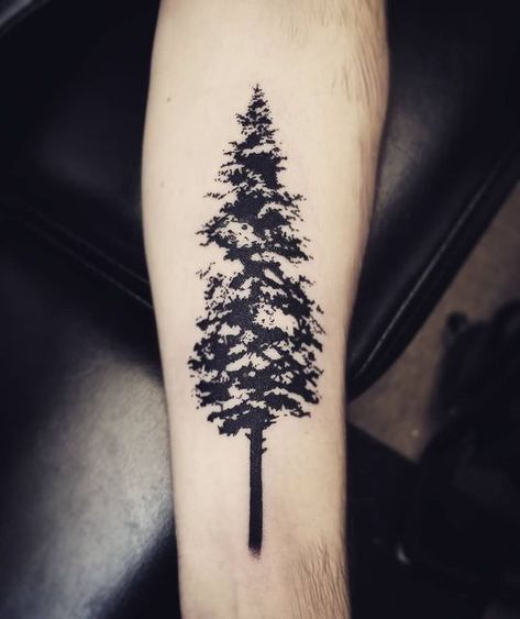 Trees Tattoo, Tree Tat, Snow Tattoo, Pine Tree Tattoo, Snowy Trees, Fir Tree, Tree Tattoo, Forearm Tattoo, Blackwork Tattoo