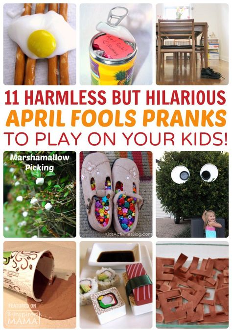 11 Harmless But Funny Pranks to Play on Your Kids this April Fools Day Pranks For Parents, April Fools Tricks, Funny Pranks For Kids, Funny April Fools Pranks, April Fools Day Jokes, Best April Fools, Harmless Pranks, Pranks For Kids, April Fools Pranks