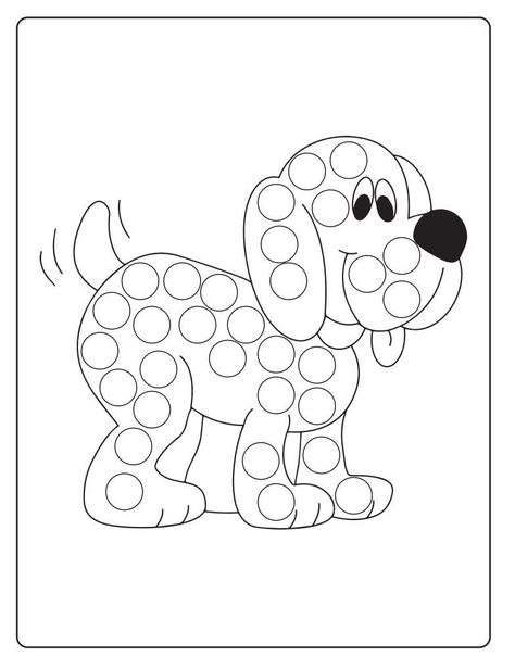 Free Printable Animal Coloring Pages Dogs Activities For Preschool, Dog Worksheets Preschool, Dog Dot Painting, Dog Activities For Toddlers, Pets Arts And Crafts Preschool, Dog Crafts For Toddlers, Animal Dot Art, Pets Crafts For Toddlers, Pet Crafts Preschool