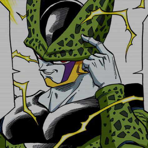 Cell Pfp Dragon Ball, Dragon Ball Pfp Manga, Perfect Cell Pfp, Dbz Manga Pfp, Perfect Cell Manga, Perfect Cell Icon, Cell Perfect Form, Perfect Cell Dbz, Dbs Pfp