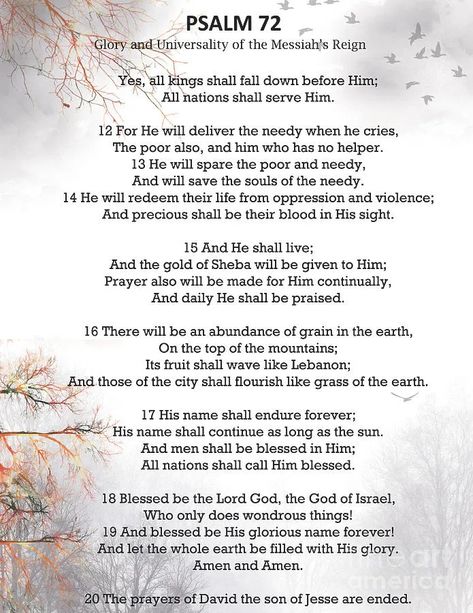 What a beautiful chapter Book Of Psalms Hoodoo, Hoodoo Psalms, Psalms 72, Cindy Trimm, Psalms 121, Psalm 72, Psalms Verses, Psalm 50, Bible Psalms