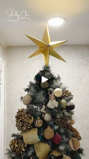 3.5M views · 1M reactions | Details👇🏼

This DIY star Christmas tree topper is so easy to make in minutes and looks gorgeous in person. I saw @mybudgethome make one and couldn’t wait to try myself. 

📌 If you need supply links, comment CHRISTMAS TREE TOPPER and I’ll message you everything (links earn commissions). 

🚨 Tag a friend who loves DIY holiday decor as much as we do. | Michelle McRae Diy Star Tree Topper, Diy Star Ornaments, Chantilly Cake, Diy Tree Topper, Star Christmas Tree Topper, Homemade Christmas Tree, Xmas Tree Toppers, Star Christmas Tree, Christmas Decorations Diy Crafts