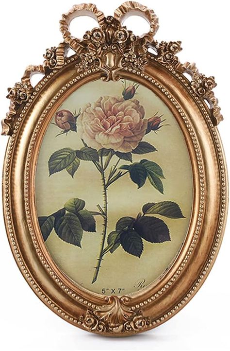 Amazon.com - CISOO Vintage Oval Picture Frame Antique Photo Frame Table Top Display and Wall Hanging Home Decor, Bronze Gold (5x7) - Photo Frame Table, Antique Photo Frames, Bedroom Painting, Oval Picture Frames, 5x7 Picture Frames, Tabletop Picture Frames, Vintage Photo Frames, Wood Photo Frame, Hanging Home Decor