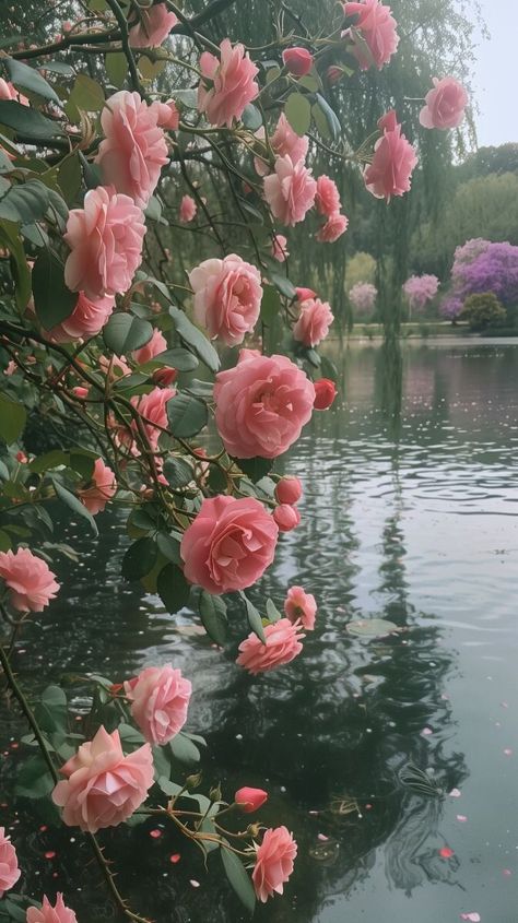 Beautiful Flower Landscape, Pink And Purple Flowers Aesthetic, Pink Willow Tree, Aphrodite Vibes, Garden Core, Widget Pics, Landscaping With Roses, Aesthetic Patterns, Rose Tree