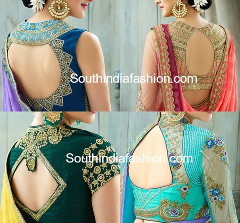 Stylish Saree Blouse Back Neck Designs Stylish Saree Blouse, Saree Blouse Back Neck Designs, Saree Blouse Back, Stylish Saree, Blouse Back Neck, Blouse Lehenga, Blouse Designs High Neck, Net Blouse, Cotton Blouse Design