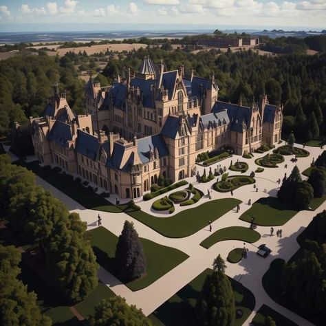 French Chateau Mansion, Sims4 House, Victorian Castle, Castle Exterior, Old Money House, Castle House Design, Victorian Manor, Peles Castle, Mansion Exterior