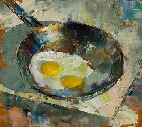 Ignat Ignatov Colored Sketches, Fried Eggs, Textured Canvas Art, Still Life Drawing, Palette Knife Painting, Knife Painting, Painting Still Life, Still Life Art, Beginner Painting