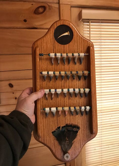 Hunting Wall Decor Ideas, Turkey Call Display, Turkey Feet Mount, Turkey Fan Display Ideas, Turkey Beard Display, Pheasant Tail Display, Hunting Wood Projects, Turkey Mounts Ideas, Taxidermy Shop Ideas