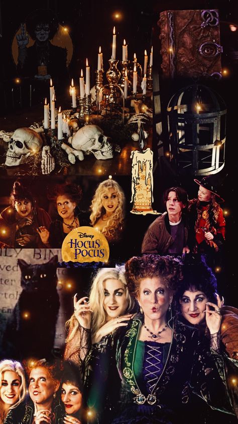 Disney halloween aesthetic wallpaper Hocus Pocus Wallpaper, Halloween Wallpaper Iphone Backgrounds, Halloween Wallpaper Backgrounds, Halloween Hocus Pocus, Halloween Wallpaper Cute, Cute Fall Wallpaper, Halloween Wallpaper Iphone, Collage Background, Movie Wallpapers