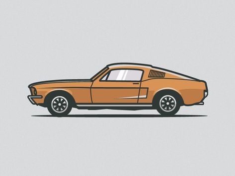 Mustang Illustration, Mustang Drawing, Cartoon Car Drawing, Cars Drawing, Cartoon Cars, Motorcycle Illustration, Car Tattoos, Car Vector, Car Artwork