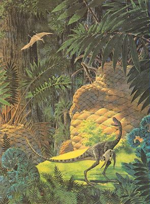 Vintage Compsognathus by Rod Ruth Compsognathus Art, Dino Art, Prehistoric Wildlife, 70s Sci Fi Art, Dinosaur Drawing, Prehistoric World, Prehistoric Art, Art Album, Paleo Art