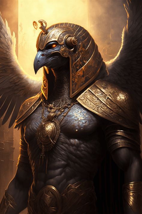 Horus Egyptian God Art, Egyptian God Concept Art, Horus Artwork, Egyptian Pharaoh Art, Egyptian Gods Art, God Concept Art, Ra Egyptian God, Horus Egyptian God, Horus Art