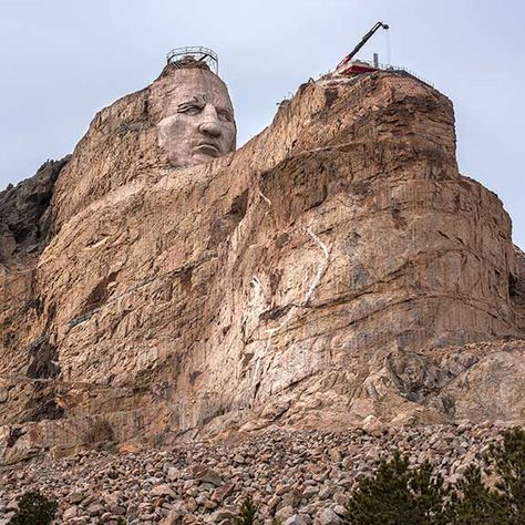 The Mountain : Crazy Horse Memorial® Crazy Horse Memorial, Indian Museum, Horse Mane, Tour Around The World, Horse Ears, American Indian History, Horse Face, Native American Artifacts, Indian History