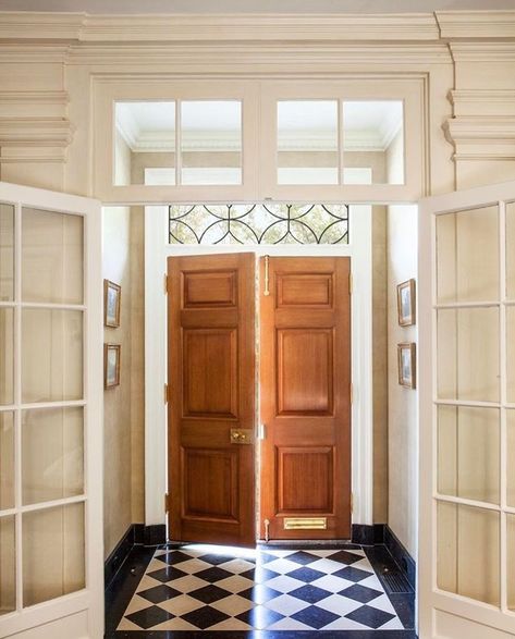 Vestibule Entrance, Ferguson Shamamian, Victoria Hagan, Double Door Entryway, Entry Tile, Stylish Doors, Classic Doors, Foyer Design, Oak Doors