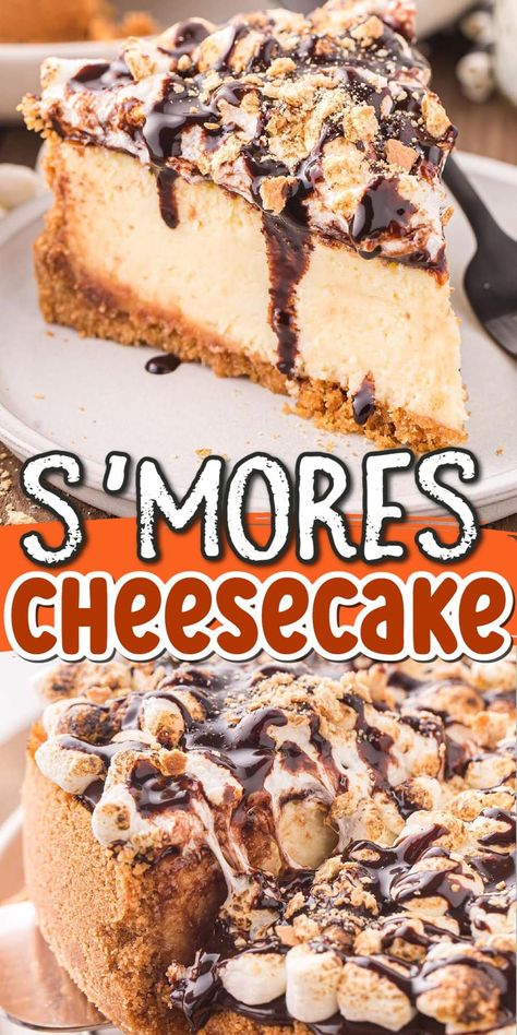 S’mores Cheesecake S'mores Cheesecake, Good Cheesecake Recipes, S’more Cheesecake, Smoked S’mores Cheesecake, Smore Cheesecake Recipe, No Bake Smores Cheesecake, S’mores Cheesecake Recipe, Smoked Cheesecake, Smores Cheesecake