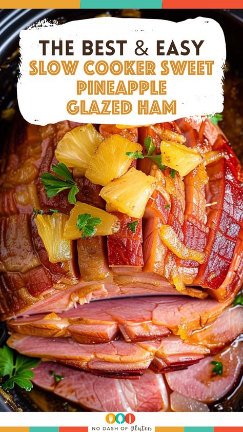 Pineapple Ham Crockpot, Pineapple Honey Glazed Ham, Recipes With Cooked Ham, Pineapple Glazed Ham, Easy Ham Recipes, Easy Ham Glaze, Ham Recipes Crockpot, Slow Cooker Ham Recipes, Thanksgiving Ham