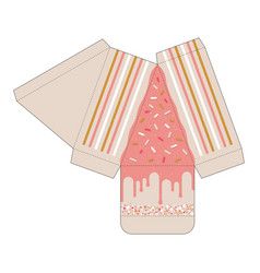 Box Cutout Template, Cake Slice Box Template, Paper Squishy Template, Squishy Template, Cake Slice Boxes, Paper Squishy, Cake Templates, Paper Toys Template, Seni Dan Kraf