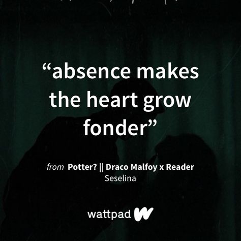 I'm reading "Potter? || Draco Malfoy x Reader" on #Wattpad #fanfiction. Draco Malfoy Wattpad, Draco X Reader, Draco Malfoy X Reader, Draco Malfoy Headcanon, Draco Malfoy Fanfiction, Absence Makes The Heart Grow Fonder, Wattpad Fanfiction, X Reader, Draco Malfoy