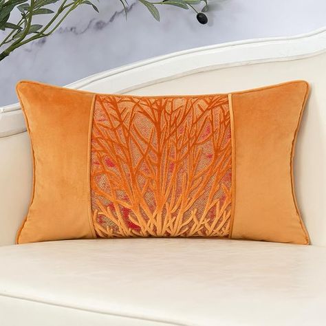 Couch Bedroom, Yellow Throw Pillows, Orange Throw Pillows, Modern Throw Pillows, Garden Pillows, Family Room Decorating, Pillow Cover Design, Cushion Inserts, Luxurious Design