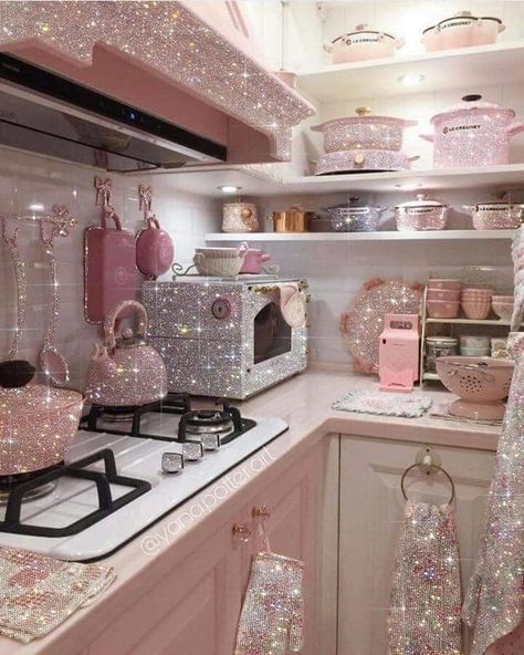 Haidar Ali, Cocina Shabby Chic, Pink Kitchen, Pink Room, Benefit Cosmetics, My New Room, New Room, Dream Kitchen, A Kitchen