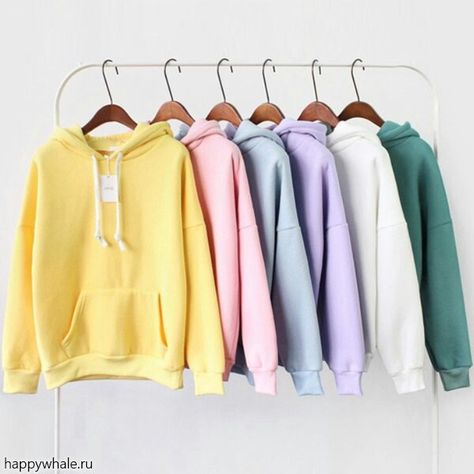 Pastel Color Shirts, Pastel Hoodie, Clothes Rack, Hoodie Outfit, Pastel Yellow, Colourful Outfits, Casual Hoodie, Teen Fashion, Look Fashion