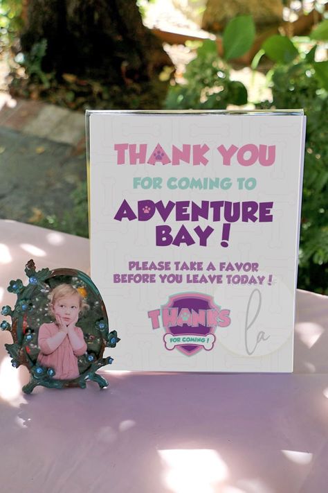 Girl's Puppy Patrol Decorations & Ideas - A Touch of LA Paw Patrol Sign, Girl Paw Patrol Party, Party Favor Sign, Paw Patrol Favors, Puppy Patrol, Paw Patrol Party Favors, Paw Patrol Balloons, Paw Patrol Gifts, Paw Patrol Party Decorations