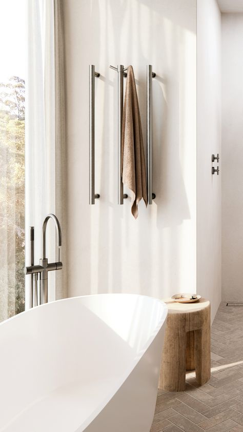 Heated Towel Rails - a sleek and versatile addition to the bathroom. 

Choose from single or triple sets, with rail heights of either 600mm or 800mm, allowing for both vertical and horizontal installation.

Available in Chrome, Matte Black, Brushed Gold, Brushed Carbon, and Brushed Nickel finishes, along with both round and square form, our Heated Towel Rails seamlessly complement your existing Phoenix tapware and shower selections. Vertical Heated Towel Rail, Phoenix Tapware, Square Form, Neutral Bathroom, Upstairs Bathrooms, Heated Towel Rail, Main Bathroom, Heated Towel, Bathroom Style