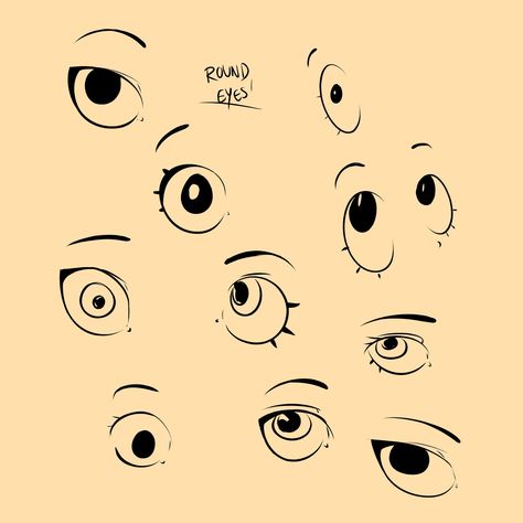 How to Draw Eyes - Cute Round Anime Eyes Round Anime Eyes, Cute Cartoon Eyes, Eyes Realistic, Eye Drawings, Manga Drawings, How To Draw Eyes, Corgi Drawing, Realistic Eye Drawing, Cartoon Eyes Drawing