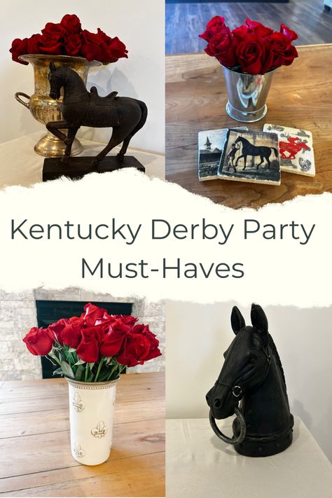 Kentucky Derby Tablescape, Kentucky Derby Centerpieces, Kentucky Derby Diy, Kentucky Derby Gala, Kentucky Derby Party Ideas Decoration, Derby Decorations, Kentucky Derby Decorations, Derby Gala, Derby Decor