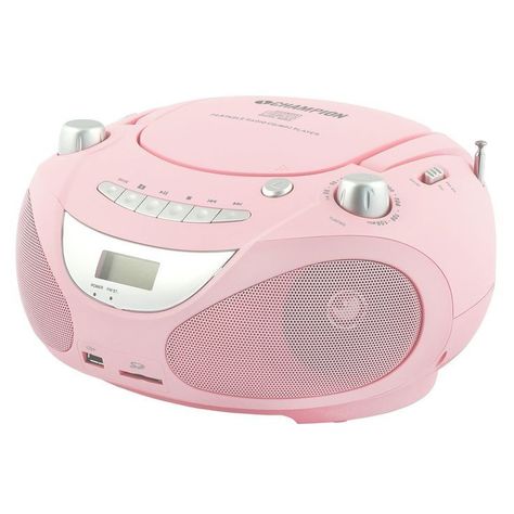 pink champion boombox 𖥨᩠ׄ݁⬫♡ 🎀 ഒ Pink Cd Player, Pink Radio, Pink Cd, Retro Gadgets, Cute Bedroom Decor, Birthday List, Karate Kid, Everything Pink, Cd Player