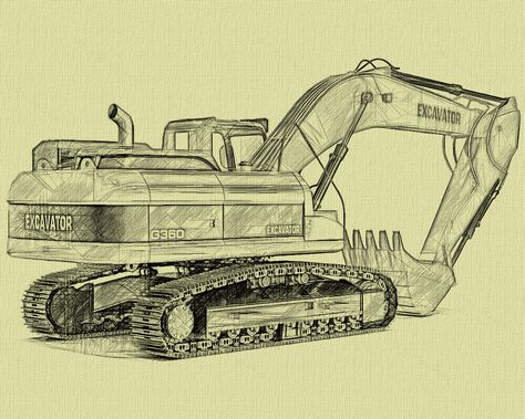 Skid Loader, Dinosaur Sketch, Bike Illustration, Shovel, Ink Art, Boats, Sketch, Bike, Illustrations