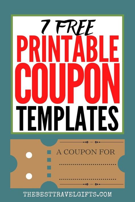 7 Free printable coupon templates with a photo of a coupon template Blank Coupon Template, Ticket Template Free Printables, Free Coupon Template, Voucher Template Free, Coupon Book Diy, Coupon Books, Free Receipt Template, Printable Vouchers, Printable Coupon Book