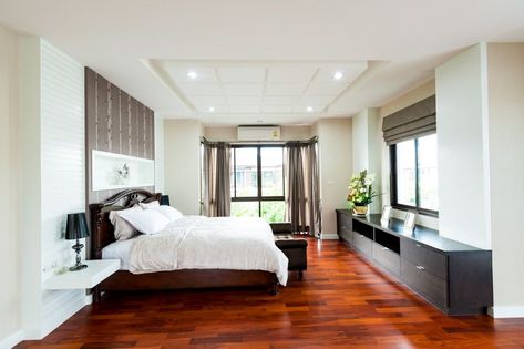 Bedroom Wooden Floor, Floor Bedroom Ideas, Bedroom Wood Floor, Wood Bedroom Decor, Brazilian Cherry Hardwood Flooring, Cherry Bedroom Furniture, Cherry Bedroom, Cherry Hardwood Flooring, Dark Wood Bedroom