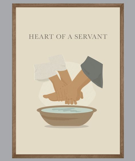 Servant Heart, Christian Hospitality, Heart Minimalist, Catholic Education, Study Scripture, Christian Wall Decor, Cute Canvas Paintings, Bible Love, Bible Story