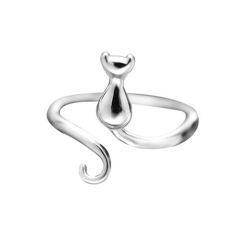 Silver Cat Ring, Wedding Pets, Sterling Silver Cat, Cat Ring, Animal Rings, Silver Cat, Diy Rings, Finger Rings, Animal Fashion